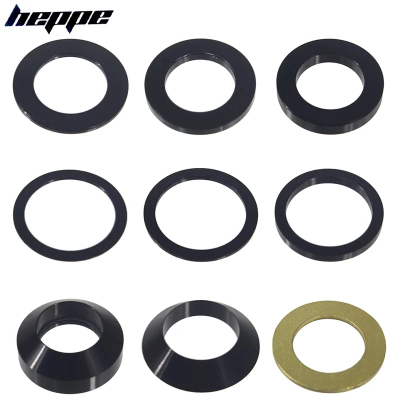 HEPPE MTB Road Bike Thru Axle Washer M12 M15 Axle Spacer Bike Hub Tube Shaft Skewer Spacer 0.5/1/2/3/4/7.5mm Grubość