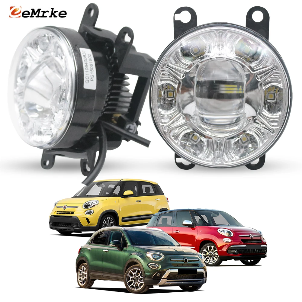 

LED Fog Lights DRL for Fiat 500L 2012-2022 500X 2018-2024 Dot. CE. E-mark E4 18W Car Fog Driving Lamp Daytime Running Light