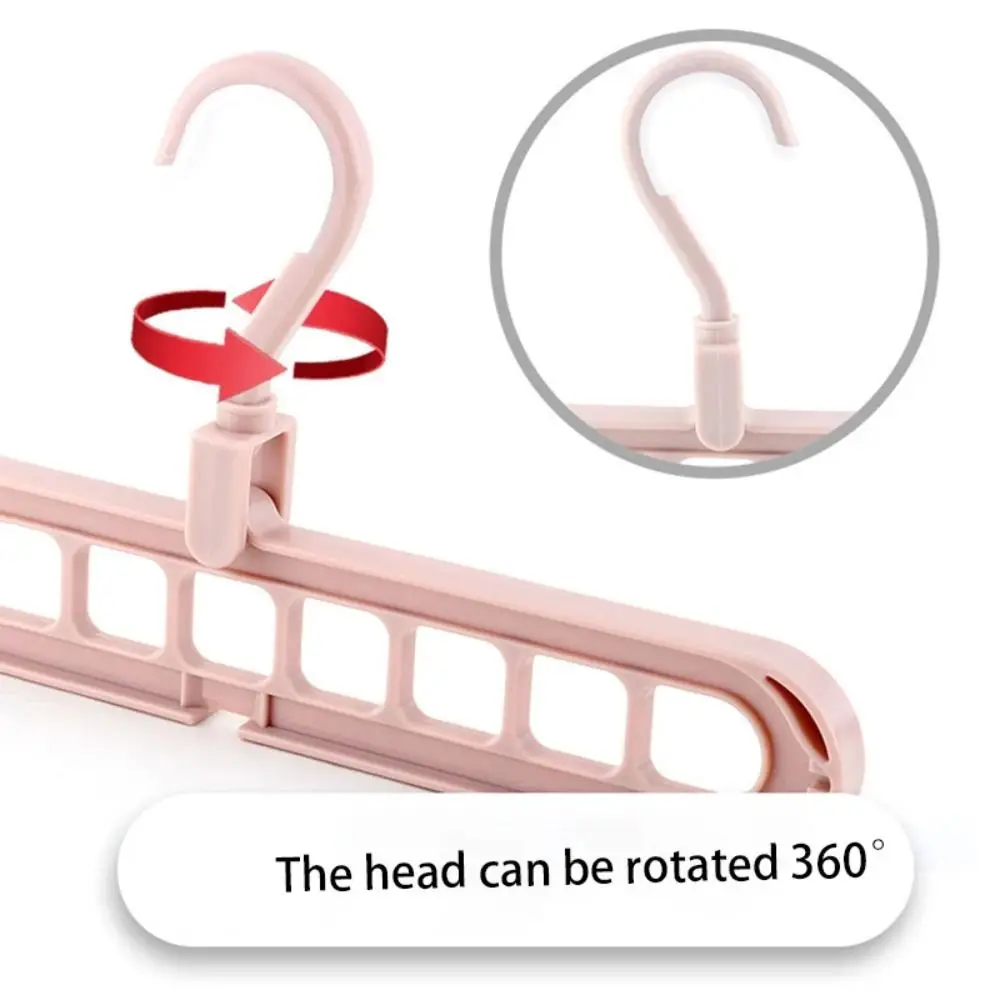 Durable 9-Hole Wardrobe Storage Rack Folding Space-saving Foldable Clothes Hanger Anti-slip Multifunctional Clothes Drying Rack