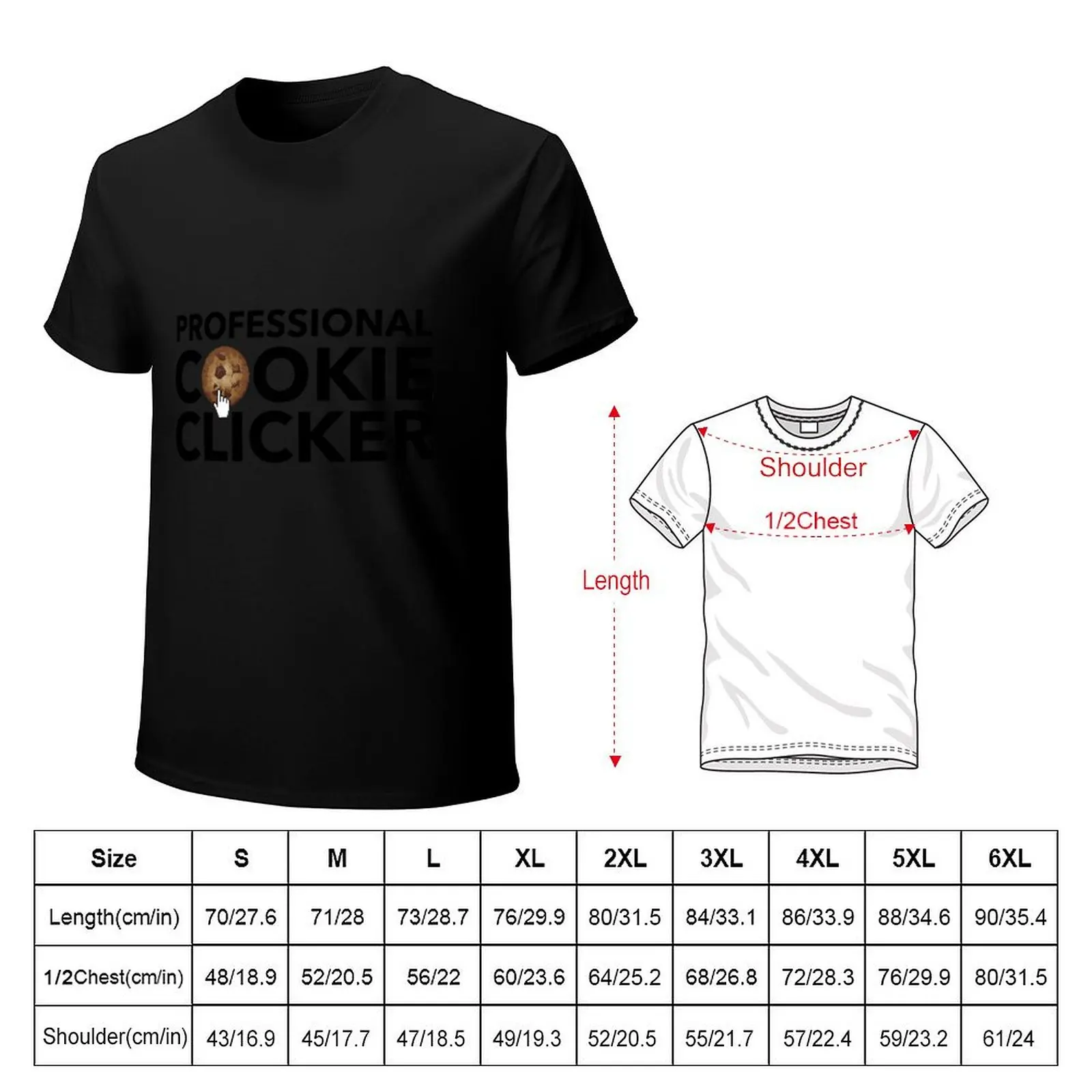 Professional COOKIE CLICKER T-Shirt Street Style Casual Tee Shirt