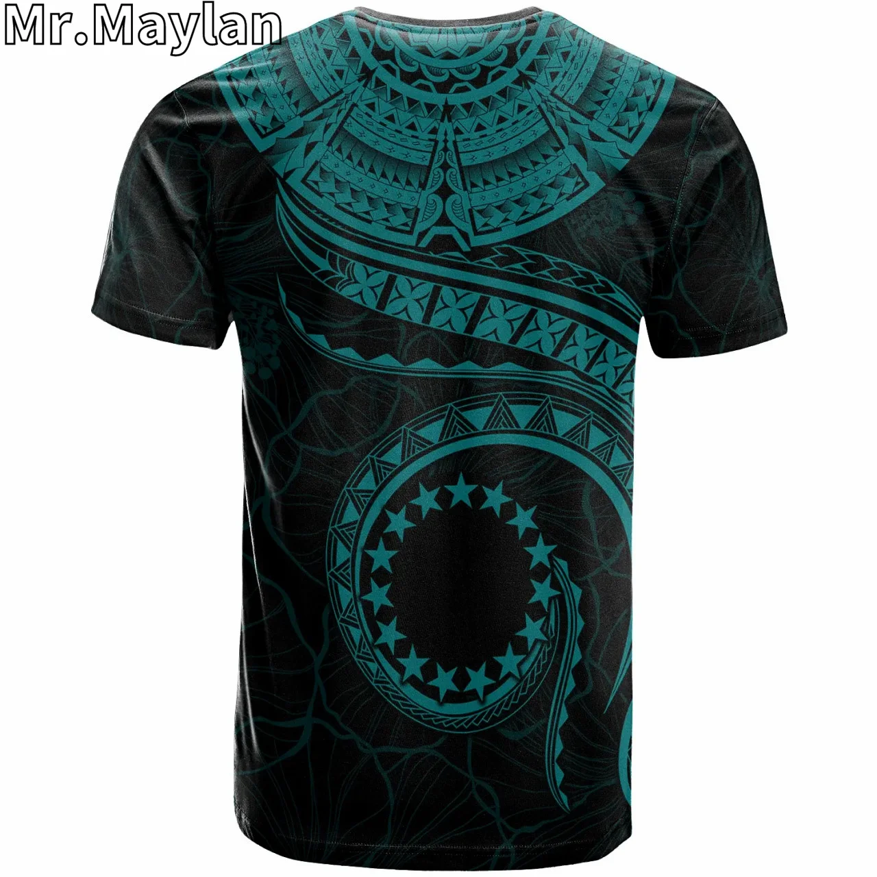 Personalised 3D Cook Island Polynesian Hawaii T-Shirt Cook Islands Waves Turquoise Tshirt Men Women Streetwear Unisex Tee Tops