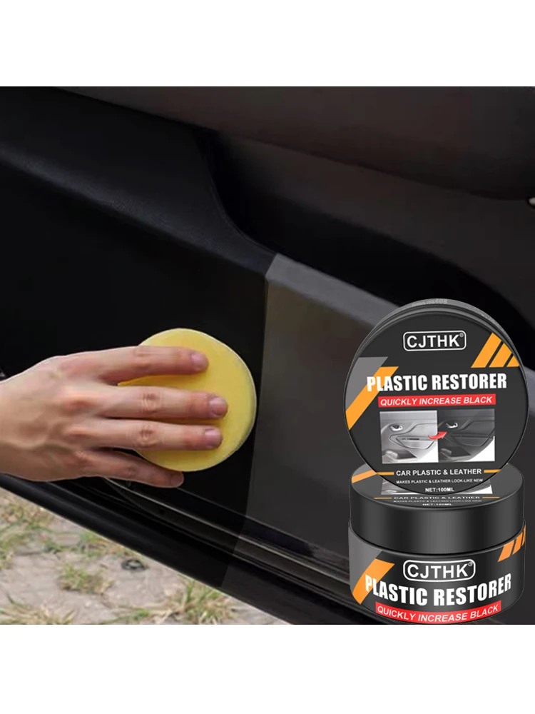 Środek do renowacji tworzyw sztucznych samochodów Powrót do czarnego połysku Produkty do czyszczenia samochodów Plastikowa skóra Przywróć automatyczne polerowanie i naprawę powłok Renovator — zdjęcie 2