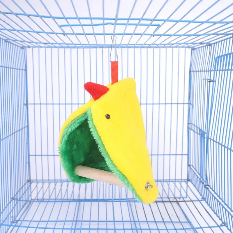 Warm Bird Parrot Nest Soft Plush Bird Parrot Hammock Warm Hanging Bed For Pet Cave Cage Hut Tent Toy House for Small Animals