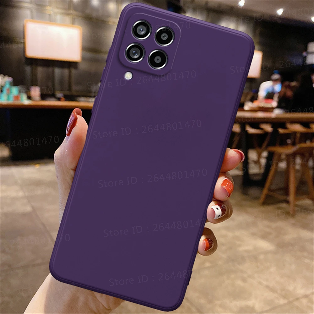 Original Square Liquid Silicone Cases for Samsung Galaxy A22 A32 A42 A52 5G 360 Protective Soft Shockproof A52S A72 Phone Covers