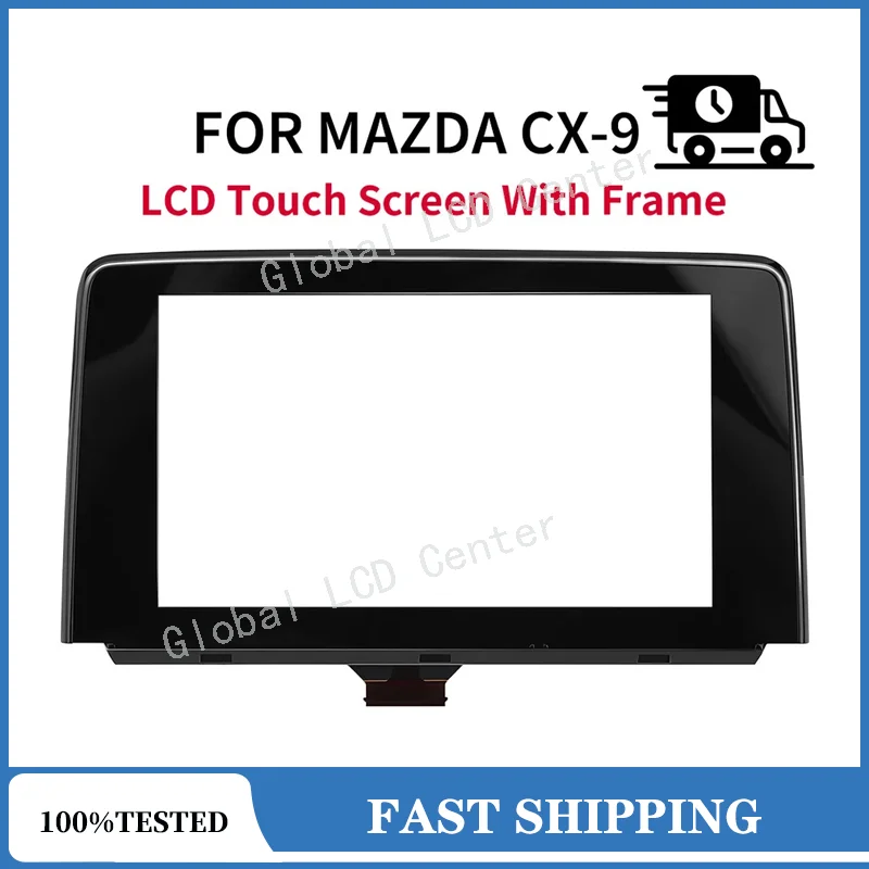 

New 8 inch Touch Screen With Frame For MAZDA CX-9 CX9 2016-2019 TK49-611J0B TK49-611JA Glass Digitizer Radio Display