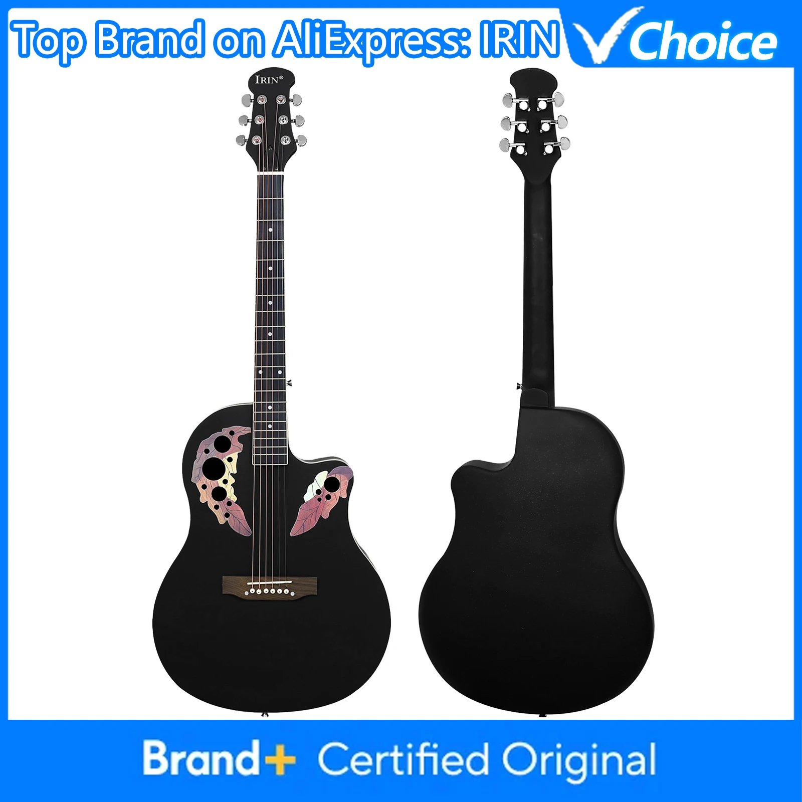 IRIN 6-String Acoustic Guitar AR-1 Folk Guitar with Guitar Bag Spruce Panel ABS Back&Sides Board Arched Back Enhanced Resonance