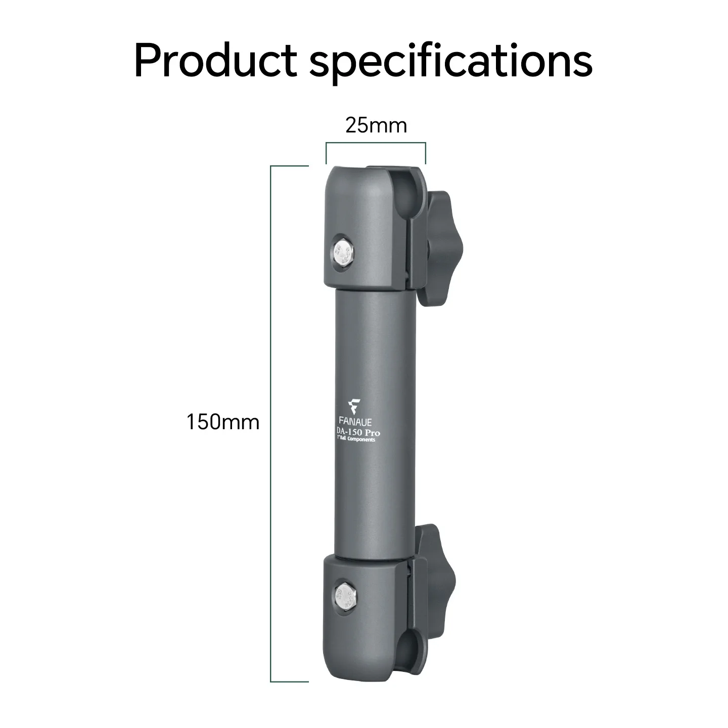 FANAUE Motorcycle Phone Holder Ball Head Two-Way Rotating Connecting Rod 15cm Supports 25mm Ball Head Compatible with RAM - view 6