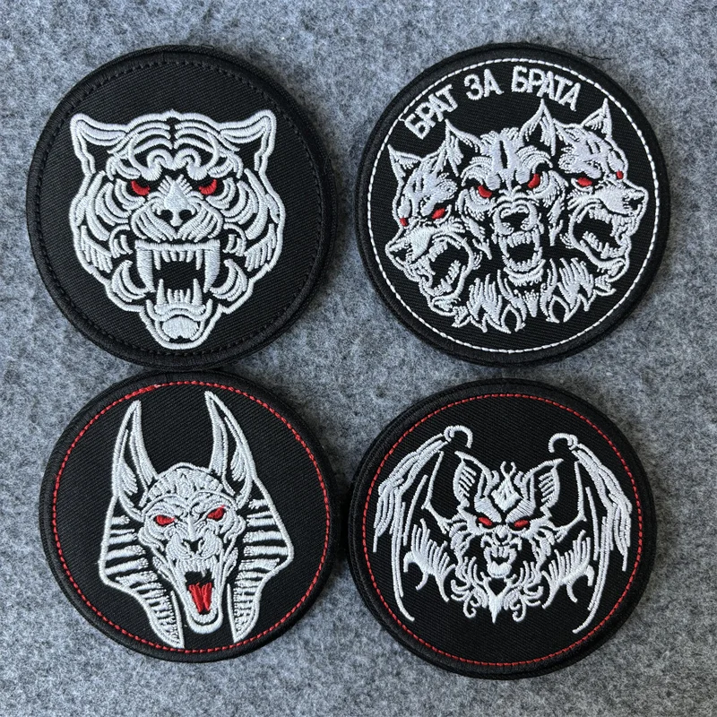 

Tigers Embroidered Patch Wolf Tactical Morale Badge Hook Loop Military Patches Backpack Stickers for Clothing
