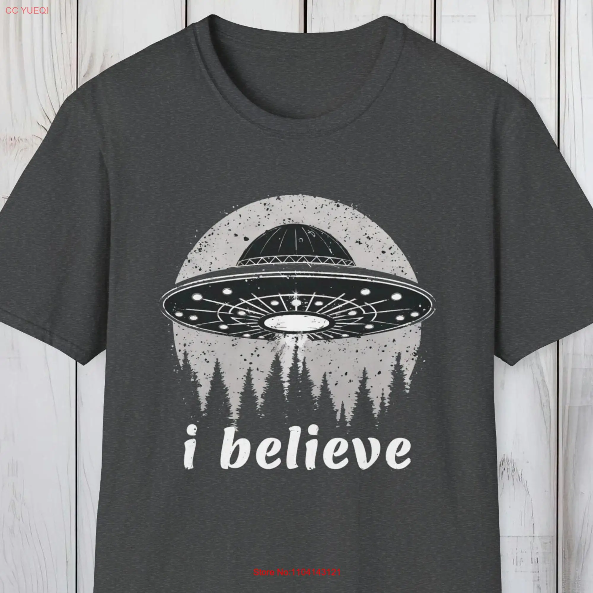 Extraterrestrial UFO 'I Believe' Mystical T Shirt For the Dreamers of Unknown Soft Cotton Casual Crewneck 8 Colors Perfect