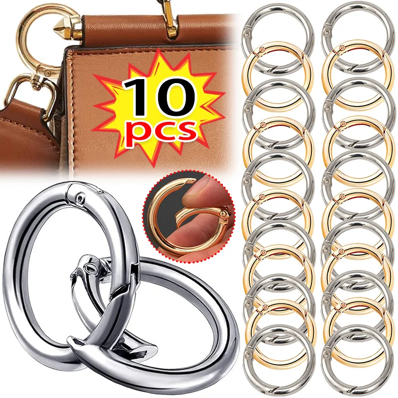 DIY Alloy Keychain Buckle Handbag Connection Clasp Circular Bags Connector Multiple Sizes Luggage Hook Ring Bag Accessories