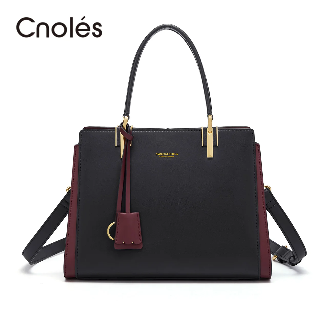 

Cnoles Elegant Fashion Handbag for Women Brand Luxury Shoulder Bag Ladies Cowhide Top Handle Bags Crossbody Bag