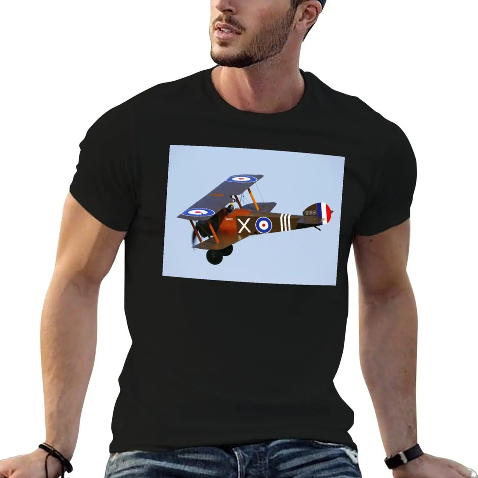 Sopwith Camel D1851 in Flight T-Shirt Outdoor Working T-Shirt(4XL 5XL 6XL No Shipping)
