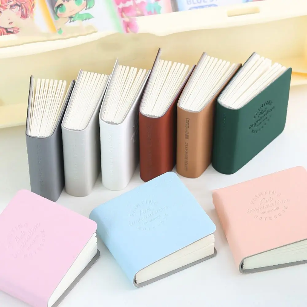 

3Pcs Thick Drawing Paper Mini Drawing Book Unlined PU Leather Cover Miniature Sketchbook Tearable Blank Paper