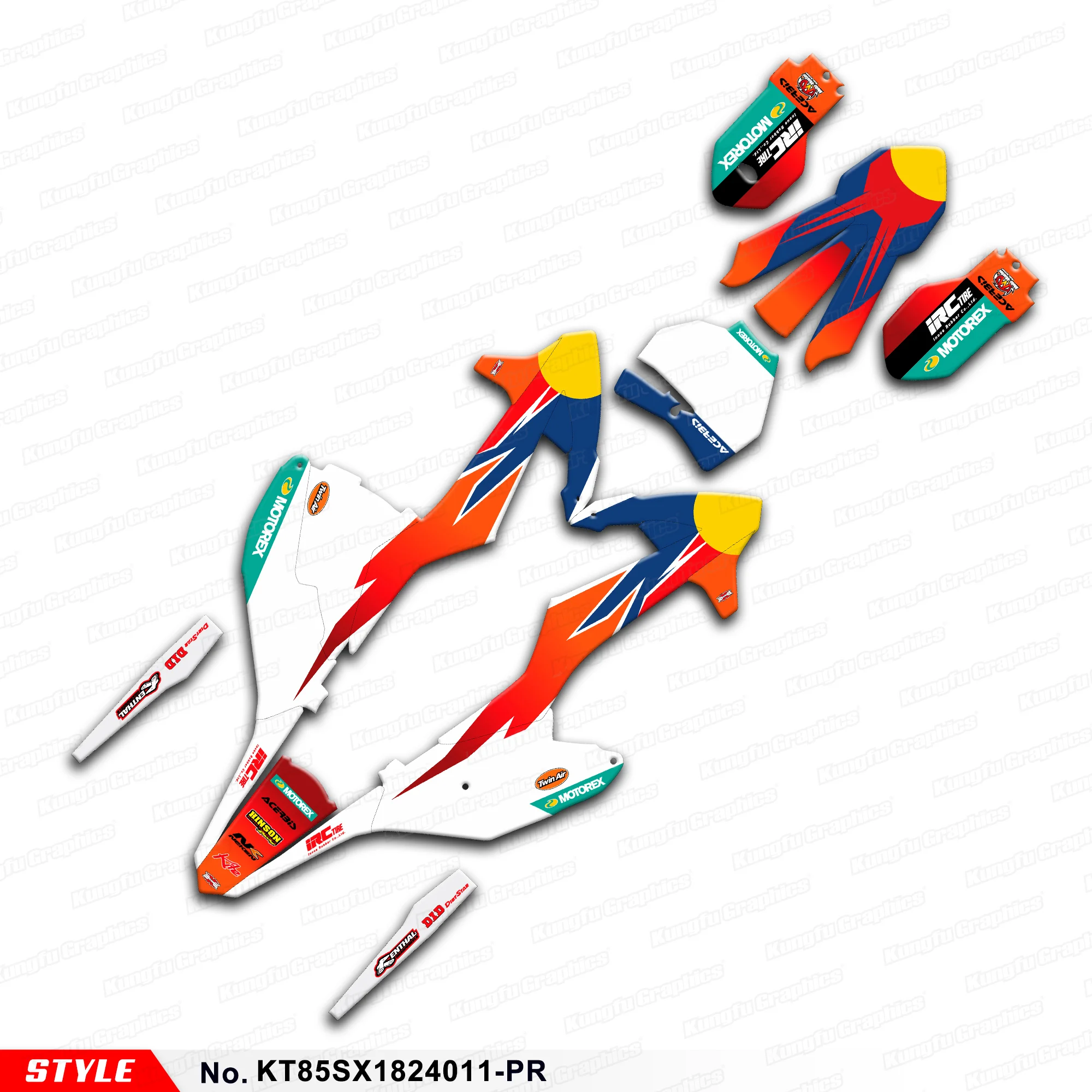 

JY RACING MX Graphics Motorcycle Stickers for KTM SX 85 SX85 2018 2019 2020 2021 2022 2023 2024, KT85SX1824011-PR