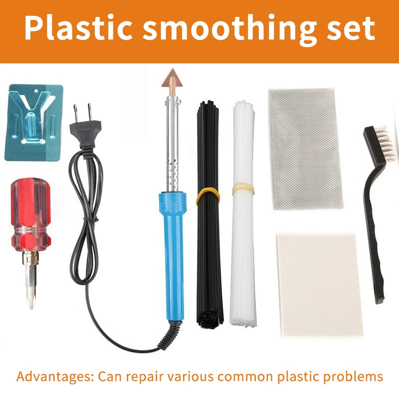 

【MO】Portable 80W Car Plastic Welding Hot Iron Stand And Wire Brush Repair Kit Auto Bumper Dashboard Kayak Canoe Repairs