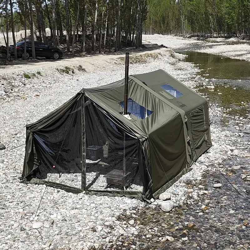 

Полный комплект наружного солнцезащитного козырька, непромокаемая, солнцезащитная и ветрозащитная надувная палатка.