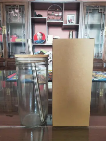 730 मिलीलीटर ग्लास कप ढक्कन और स्ट्रॉ के साथ पारदर्शी बबल टी कप जूस ग्लास बीयर कैन मिल्क मोचा कप ब्रेकफास्ट मग ड्रिंकवेयर 10 best sales बोबा कप - №10