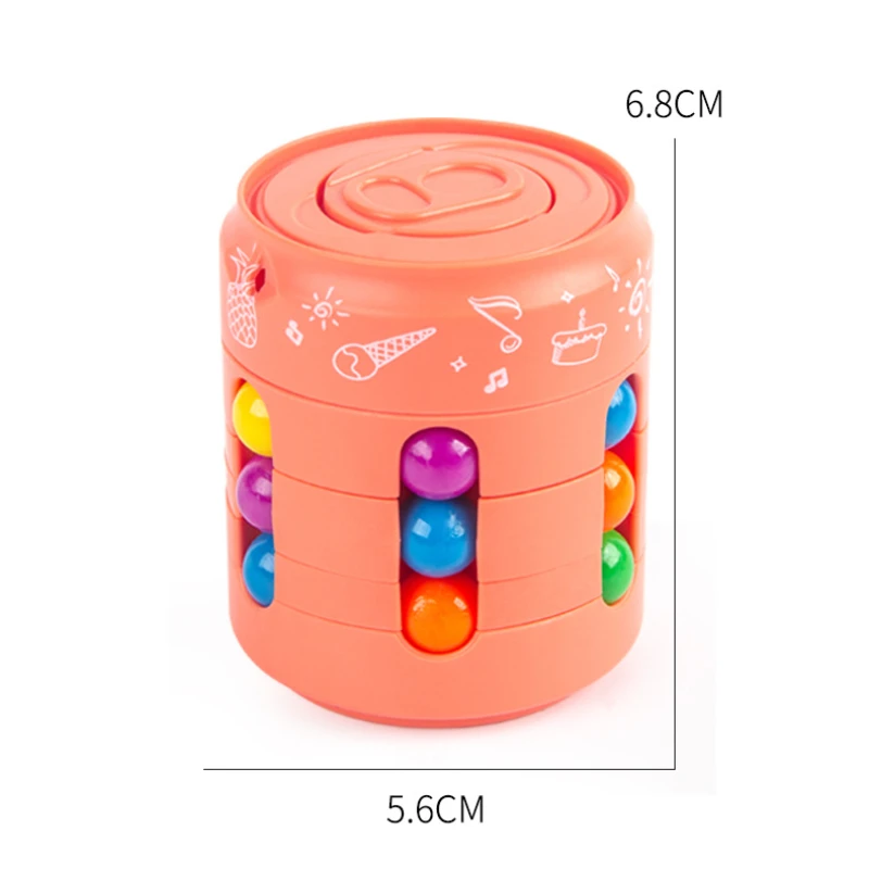 New 2 In 1 Magical Beans Fingertip Spinner Toys Rotating Small Magic Beads Cube Stress Relief Children Puzzle Decompression Toys