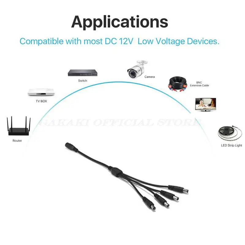 1 Buchse zu 4 Stecker Gleichstrom-Splitter kabel 2.1*5,5mm Stecker 12V Kabel adapter Anschluss für CCTV-Überwachungs kamera a7
