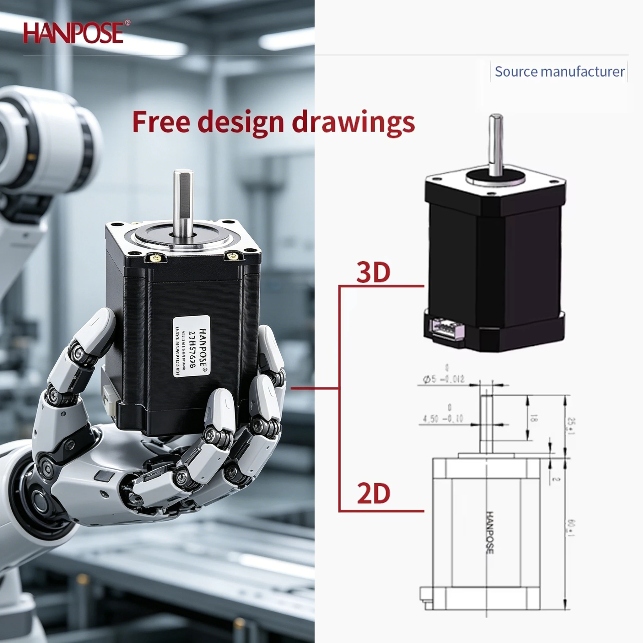 

Stepper Motor NEMA23 23HS7628+TB6600 drive 1.89N. m 2.8A Automation Equipment Manufacturer Direct Sales