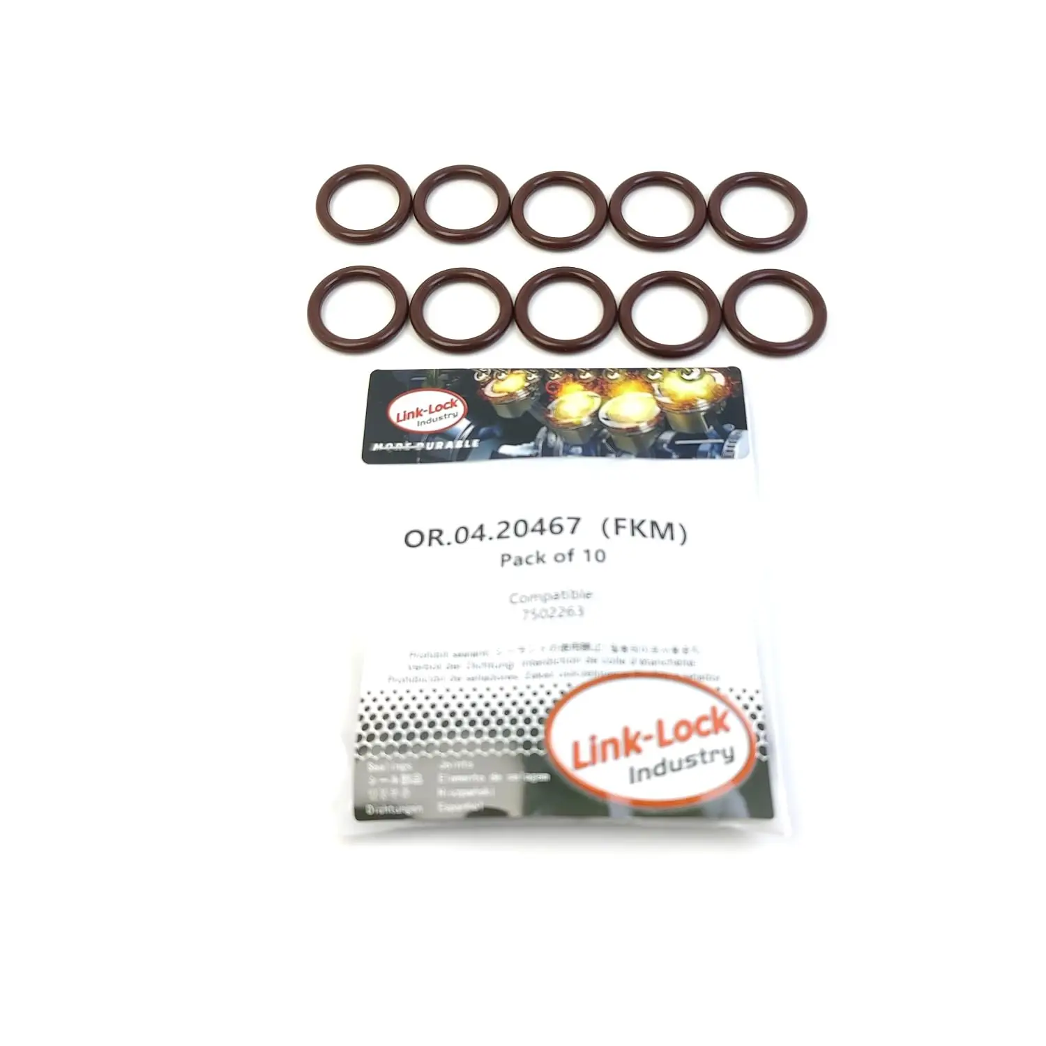 

LINK-LOCK 10PCS OR.04.20467 FKM Viton Sealing O-Ring Kit of Turbochager Oil Line 7502263 for SAAB