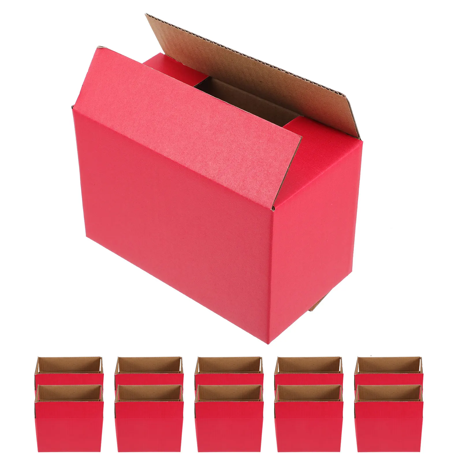 

12 Pcs Red Paper Invitation Bridesmaid Gifts Packaging Boxes 6x4x4 Shipping Bulk Storage ganizer For Wedding Decor Present