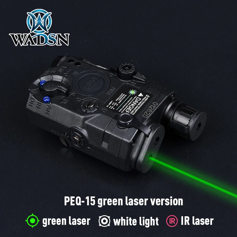 

WADSN AN/PEQ-15 IR Dot Sight Pointer Green Blue Laser with White LED Tactical Flashlight For Night Vision Hunting Accessories