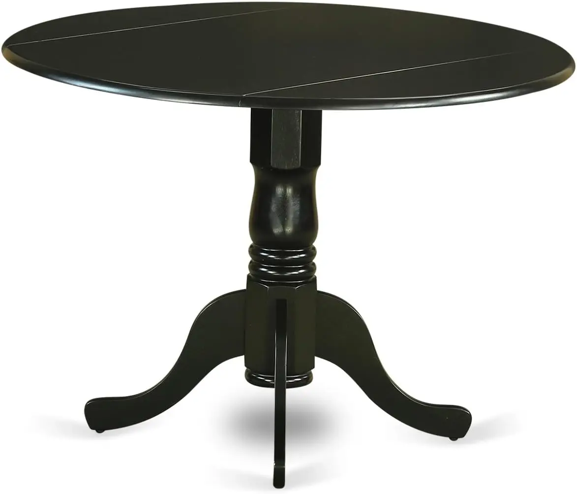 DLAB5-BLK-06 5 Piece Dinette Set for 4 Includes a Round Dining Room Table with  and 4  Linen