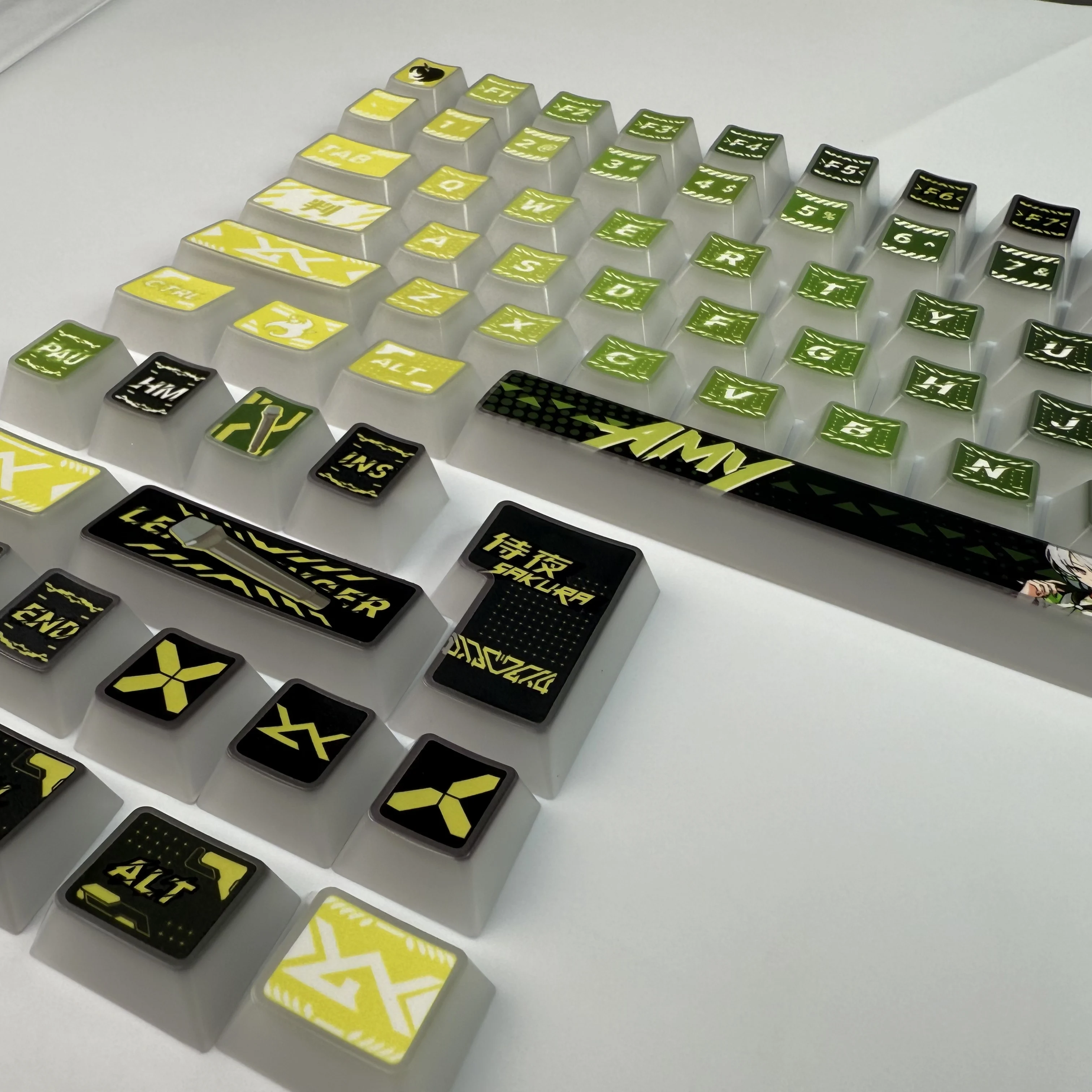 

Fluorescent keycap PC hot sublimation original highly customized keycap adaptation 6.25u115 keys