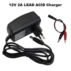 12V 2A Lead Acid Wall Charger 13.8V 12 V Volt Solar Led Light Toy Car Battery Alligator Clip / DC EU Plug