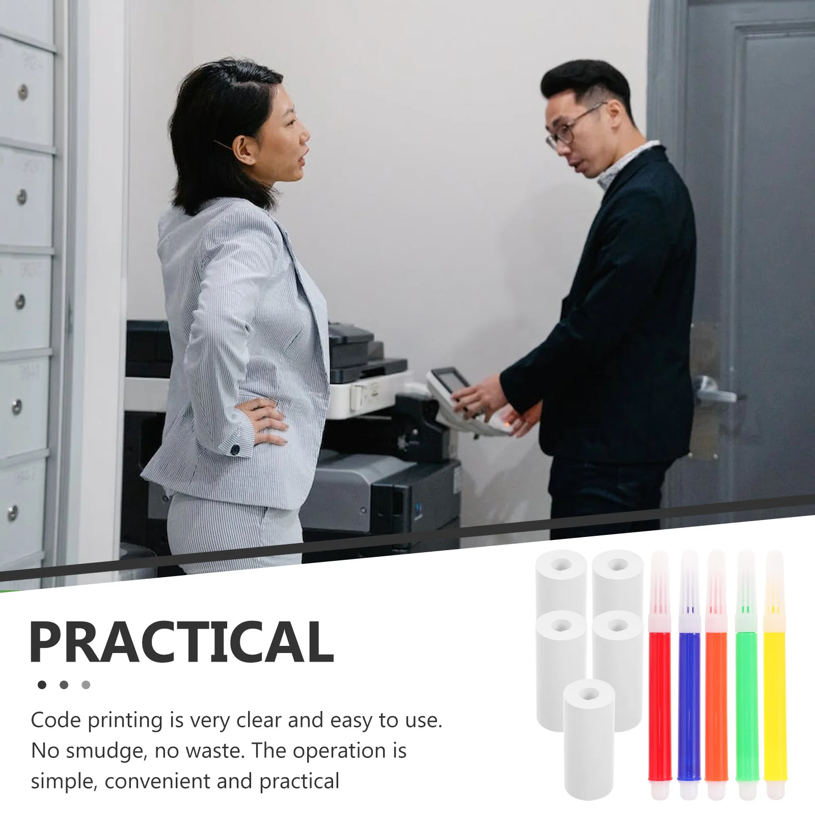 

1 Set Blank Mini Thermal Printer Label Sticker Roll Self Adhesive Matte Finish For Office Home Organization Thermal Labels For