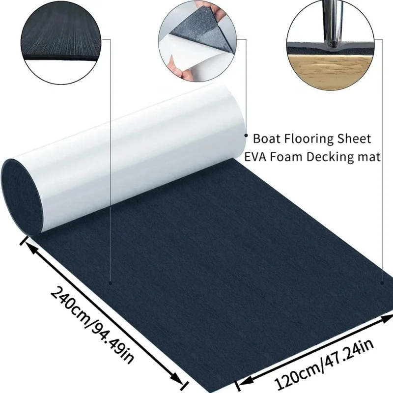 

RedLuck Blueprint DarkGray 240cmx120cmx6mm Non-Slip Yacht Flooring Boats, RVs, Fishing Boats, Speedboats, and Lure Boats