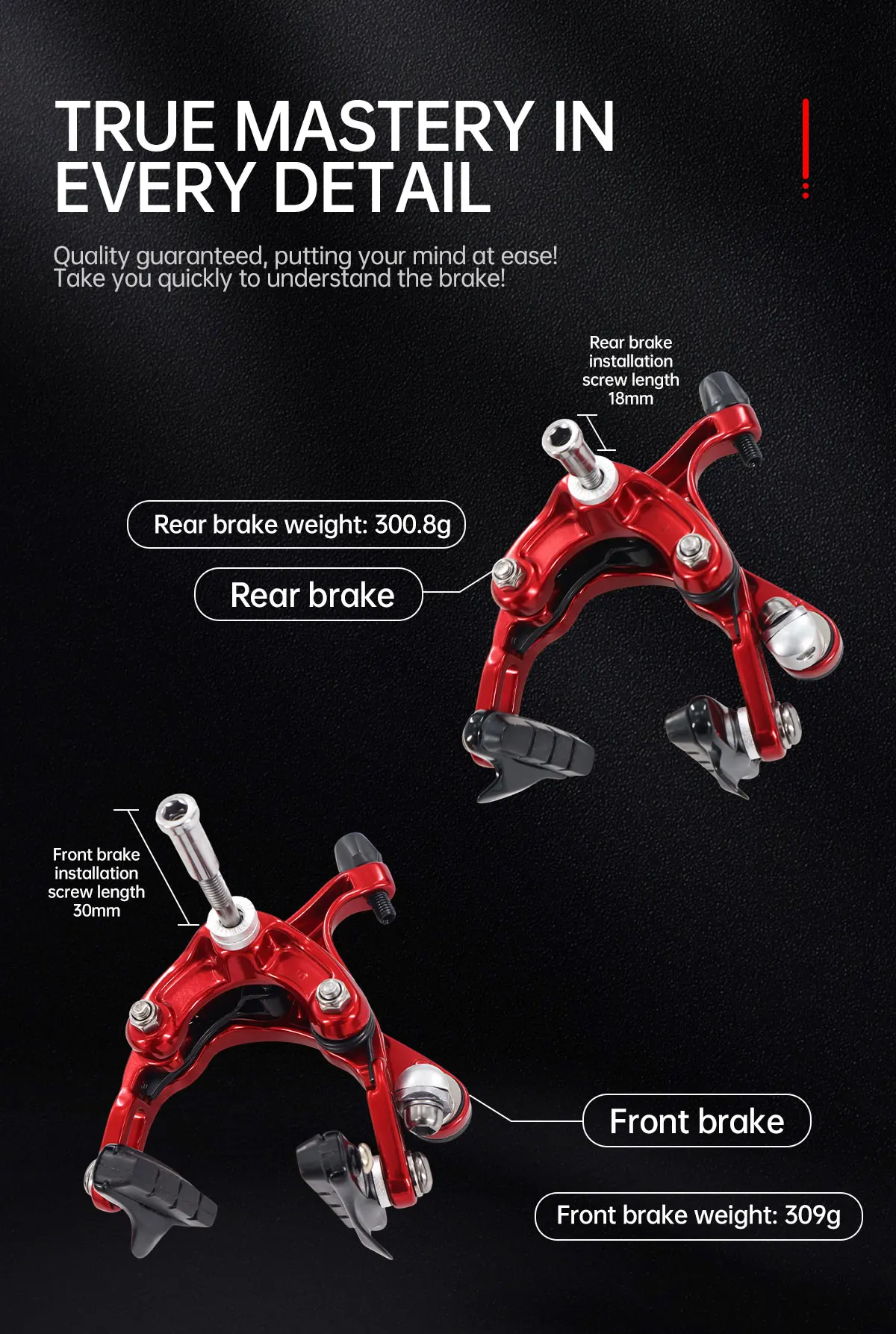 TESNO Dual-Pivot Rennrad C-Bremsen-Bremssattel aus Aluminiumlegierung mit langer Reichweite für Fahrradausrüstung – Detail 5