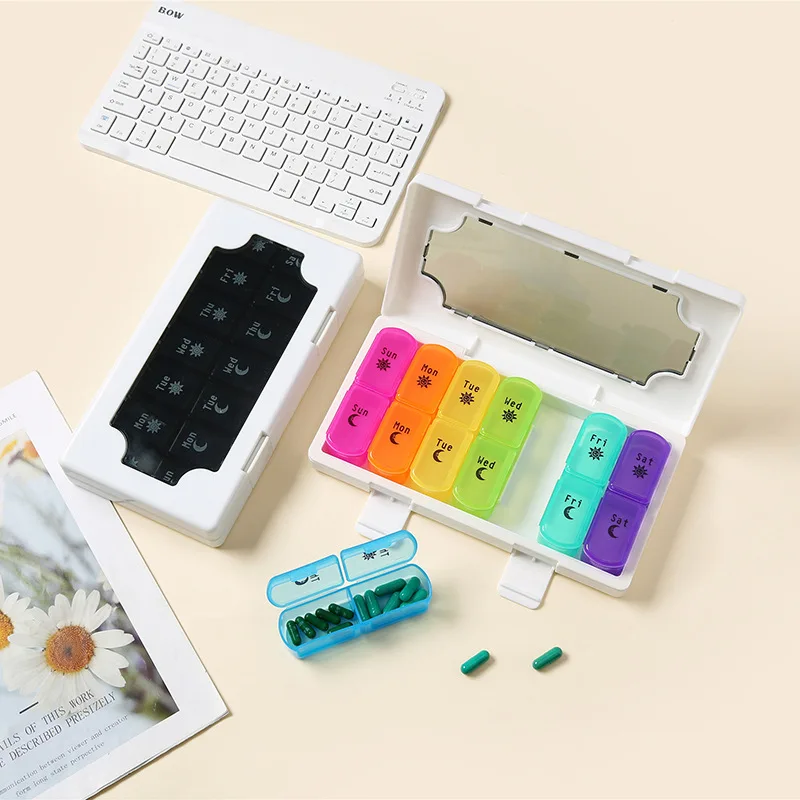 

Новинка 2022, герметичный органайзер для таблеток Kairui 14/21/28 сеток, ежедневная коробка для хранения лекарств, приятная для путешествий