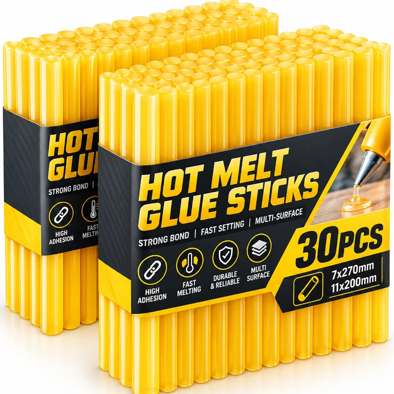 30/1pcs Yellow Translucent Hot Melt Glue Sticks Strong Adhesive Glue Stick High Viscosity Handmade DIY Craft Repair Kits Tools