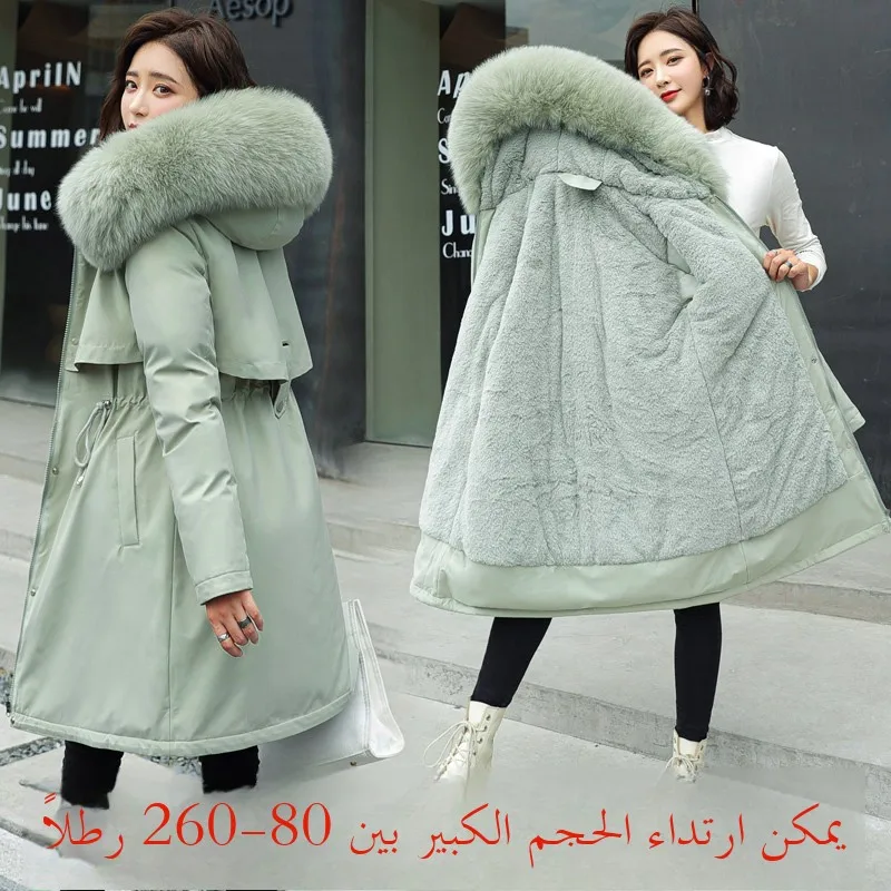 

plus Size Duffel Coat Thiened down Cotton Jaet Women's Mid-Length Korean Sle 2024 New Waist-Cinching Heavyweight Cotton...