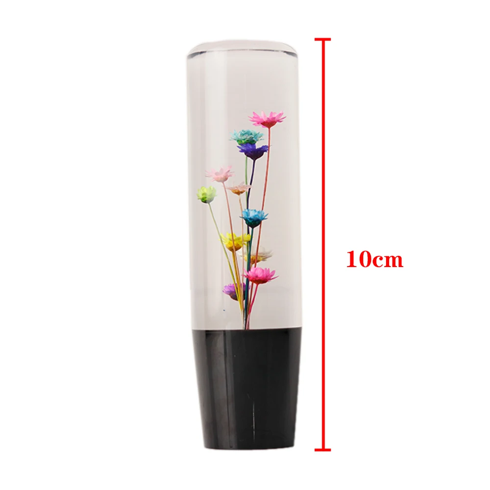 Car Styling Crystal Bubble Gear Stick Shift Knob Shifter With Real Flowers 15CM /10CM