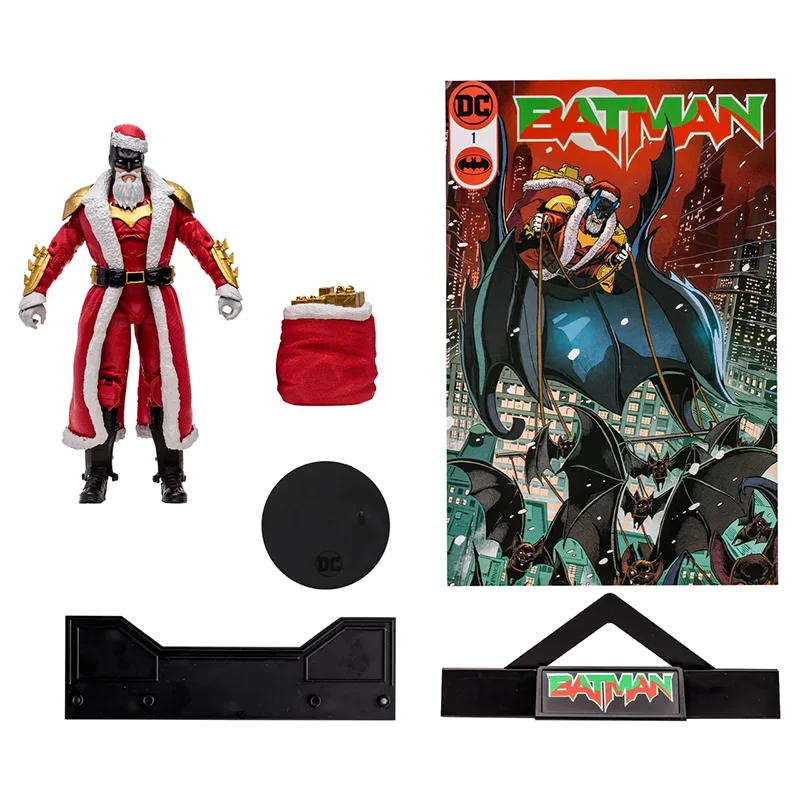 Original Batman Santa Blue Red Gold Label 7-inch Action Figure Model Collectible Toy Christmas Santa Batman In Stock