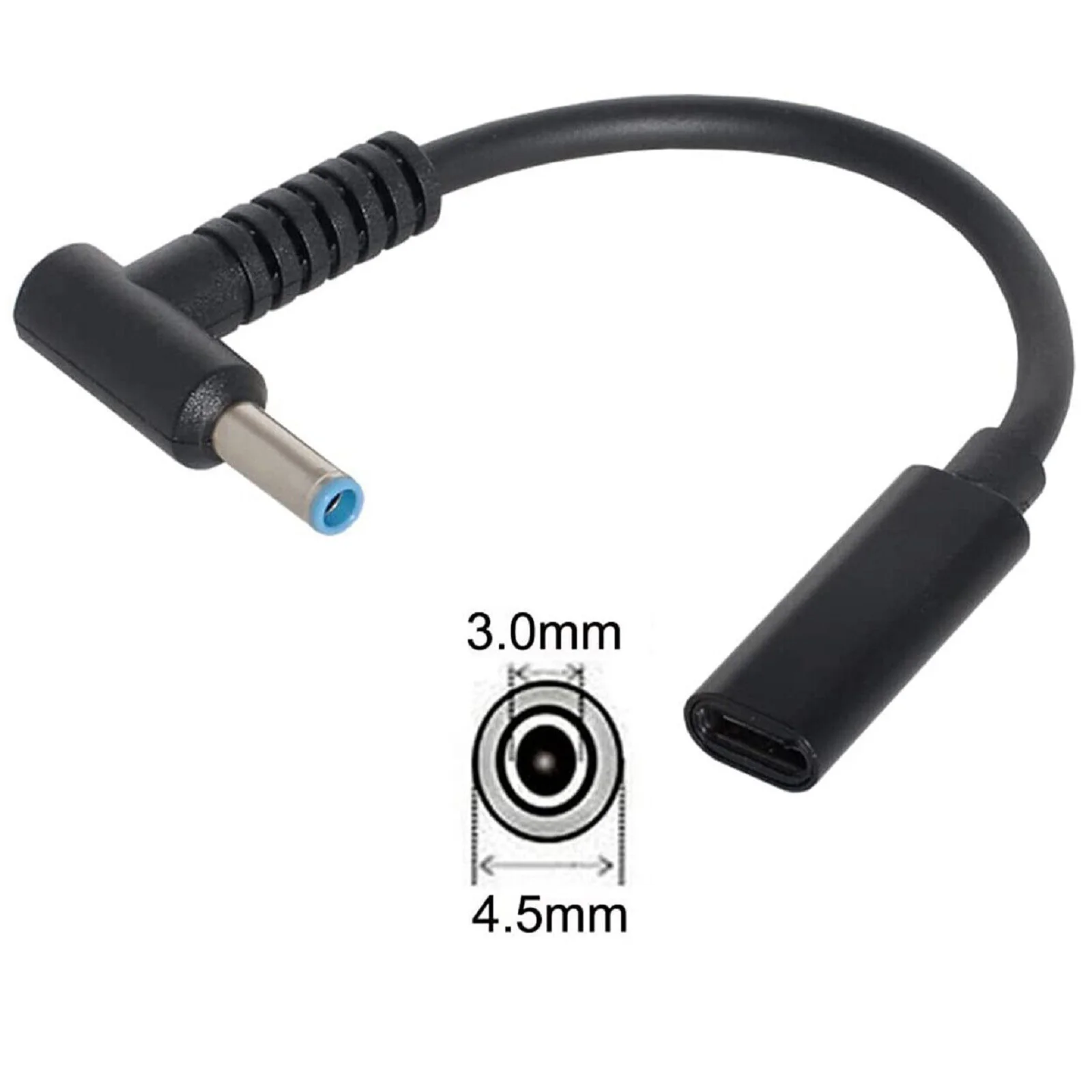Кабель зарядный сетевой с разъемом USB Type-C, 4,5x3,0 мм, 65 Вт, 90 градусов