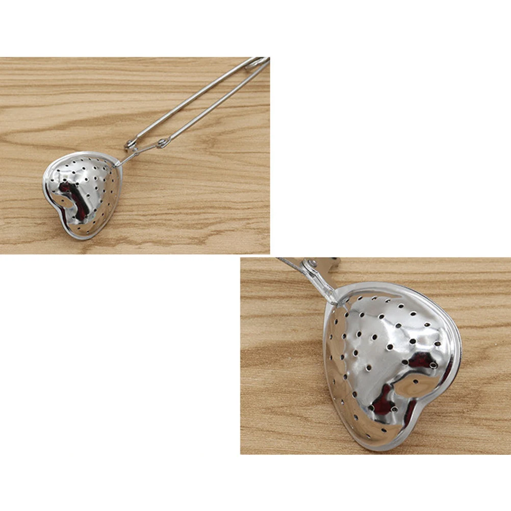 

Stainless Steel Tea Infuser Filter Strainer Heart Shaped Golden Reusable Loose Leaf Teas Herbs Spices Kitchen Bar Accessories