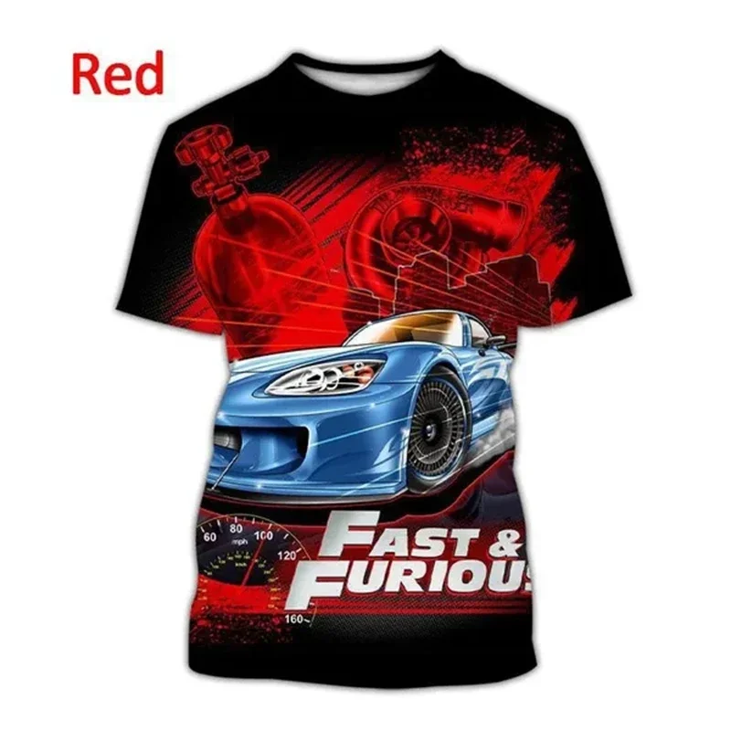 

Summer Bestselling Men and Women New Fast & Furious 3D Printed T-shirt Street Men and Women Racing Cool T-shirt Casual T-shirt