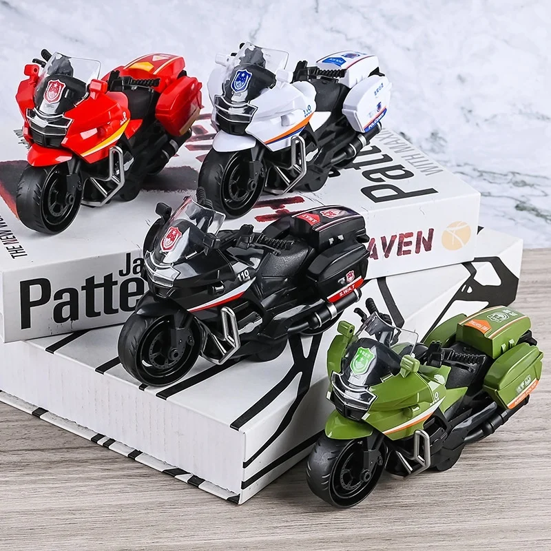 1 PC children inertia model toy motorcycle broke the police car fire resistant swat armed police car simulation mini boy gift