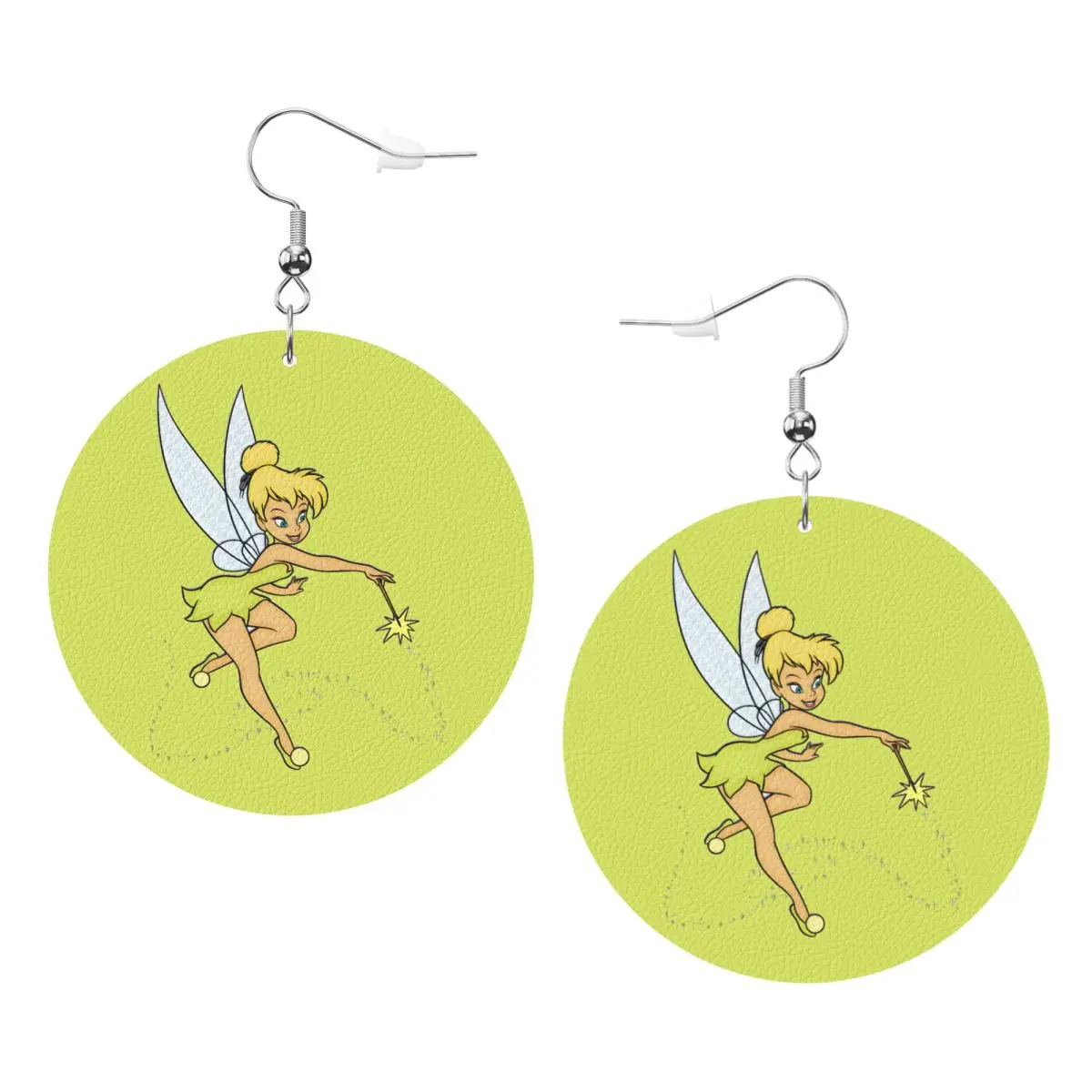 

Кожаные серьги-капли с милым мультяшным дизайном в стиле Тинкер Белл, персонализированные для женщин, ювелирные украшения на День святого Валентина