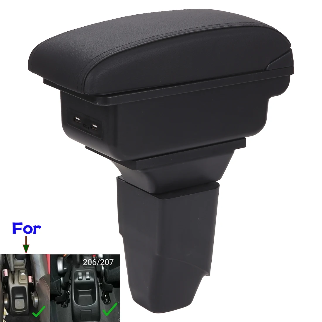 

For PEUGEOT 206 Armrest Box For Peugeot 207 cc Cabrio Car Armrest Storage Box Interior Dedicated Retrofit parts Car Accessories