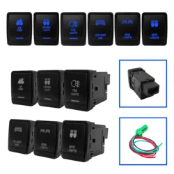 12V Car Light Push Button Switch Blue Led Fog Lights DRL Switch For Nissan Navara NP300 X-Trail T32 Pathfinder R52 QASHQAI
