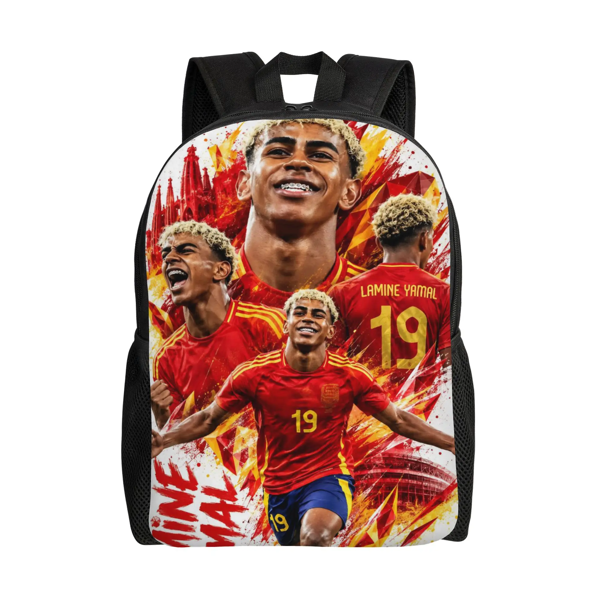 Football L-Lamine Yamal Spain Backpack for Men Women Casual Student Work Daypack  Laptop Computer Shoulder Bag Sports