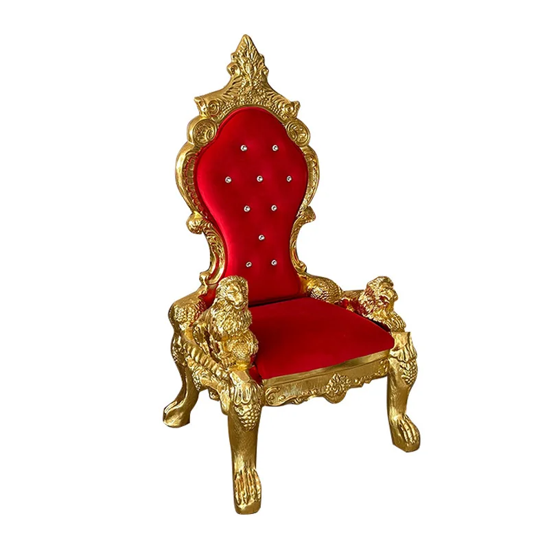 

European solid wood high backrest armchair,wedding hotel beauty club image chair