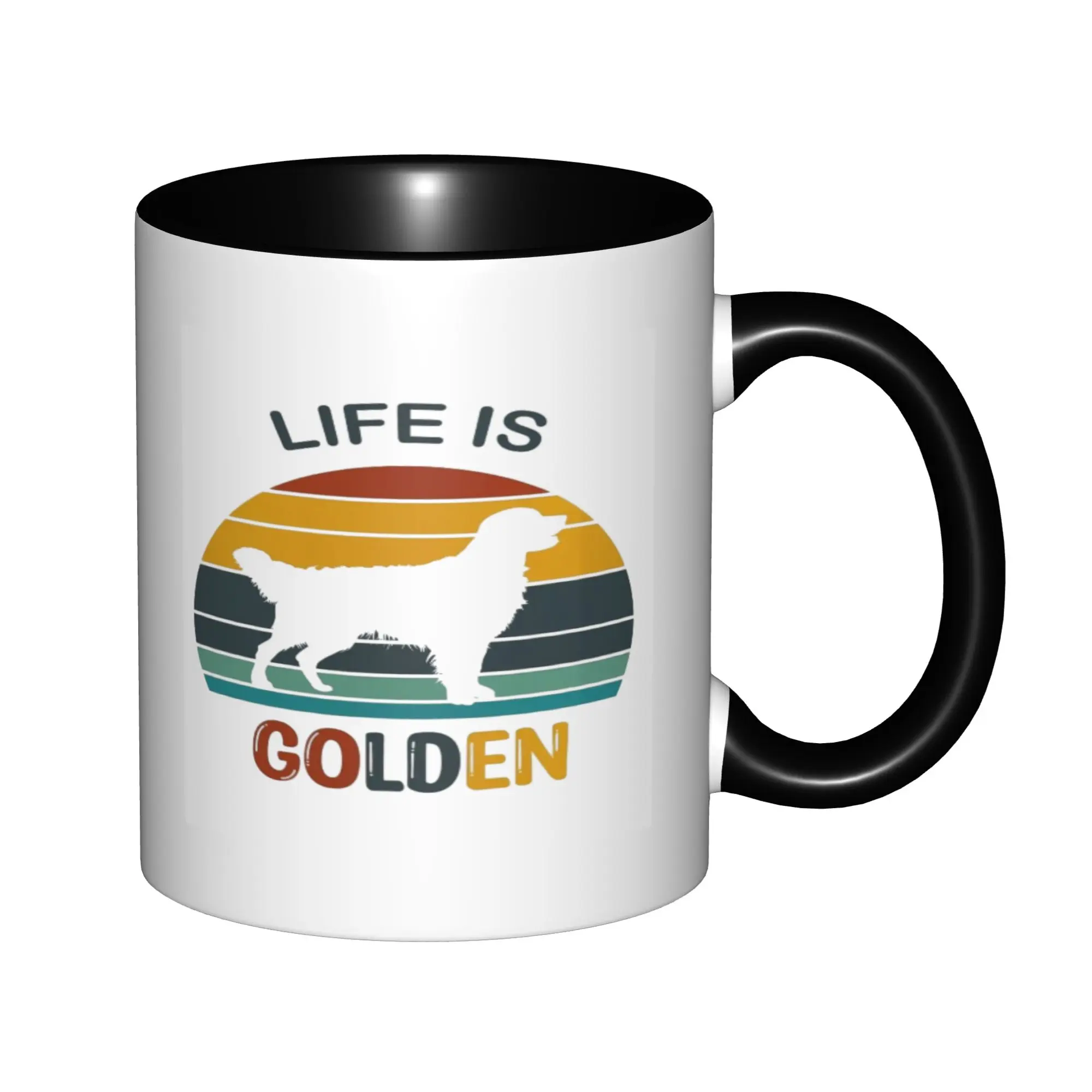 Funny Mug - Cute Golden Retriever Life is Golden Dog Lover Dog Mom Coffee Mugs For Birthday Coffee Mugs Ceramic Tea Cups 11oz