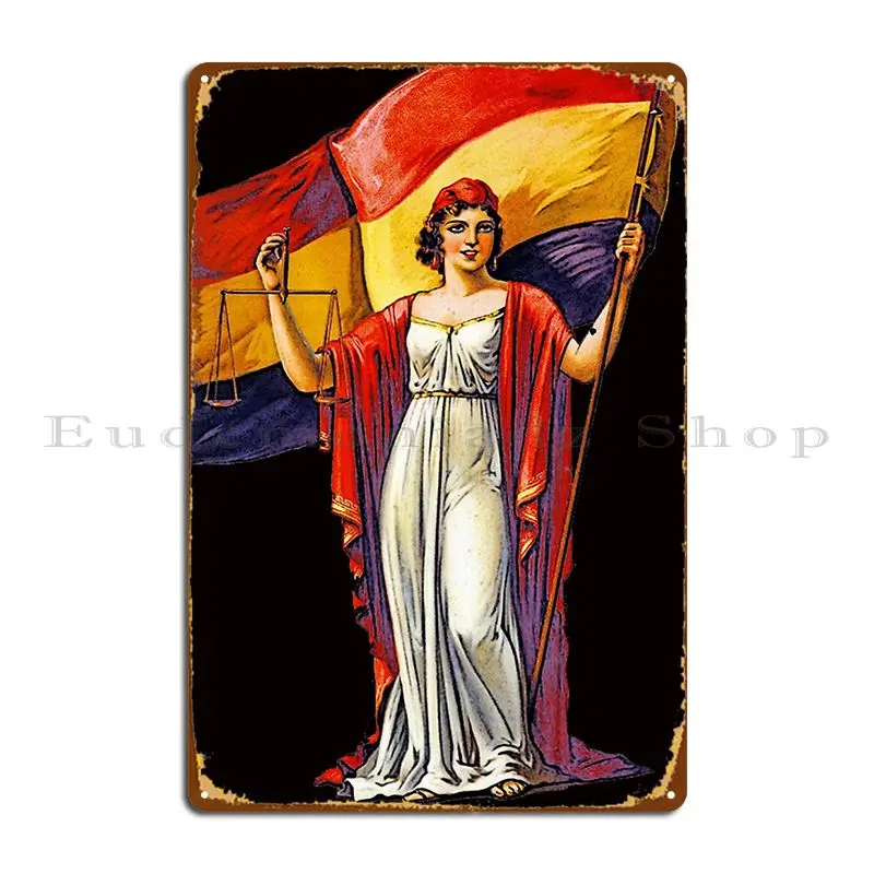 Republican Allegory 1931 Metal Sign Poster Wall Decor Living Room Bar Print Plaques Tin Sign Poster