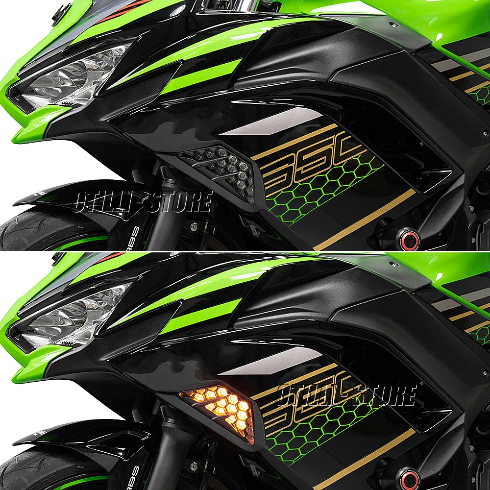 Nuevos indicadores de giro delanteros, lámpara de giro para Kawasaki ZX6R ZX-6R Ninja 300 400 650 1000 Ninja300 Ninja400 Ninja650 Ninja1000